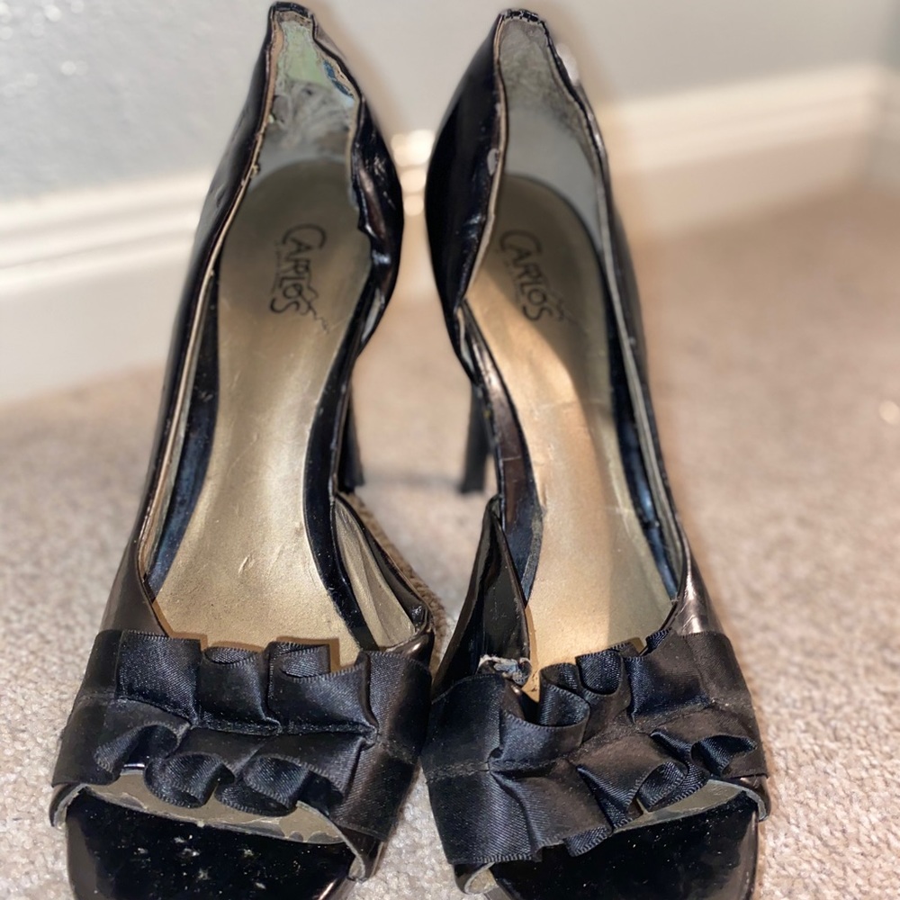 BLACK RUFFLED HEELS - Picture 2 of 3